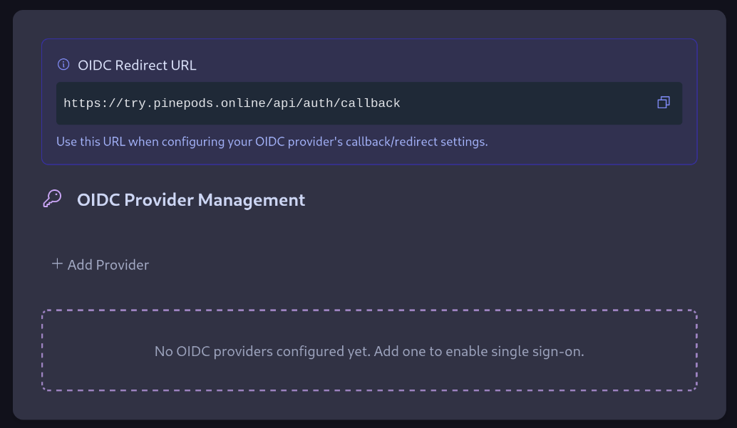 OIDC Settings